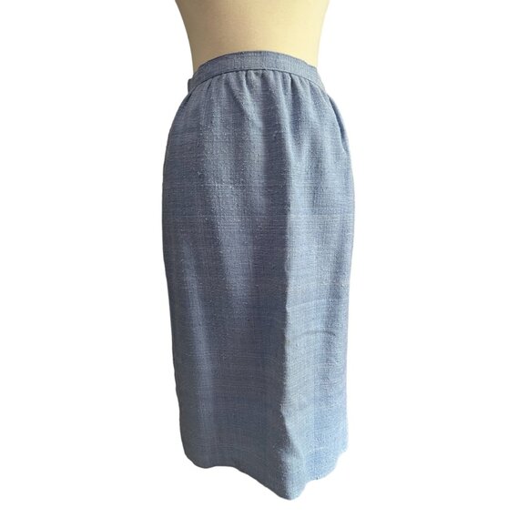 Vintage Ricky Bo Hilton Hotel Baby Blue Tweed Skirt Suit Sz Small Womens - Picture 3 of 10